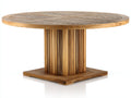 Mesas de jardín madera 120x120x75 cm - marrón natural - mesa redonda de exterior con diseño moderno