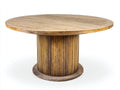 Mesas de jardín madera 120x120x75 cm - marrón natural - mesa redonda de exterior con estilo rústico