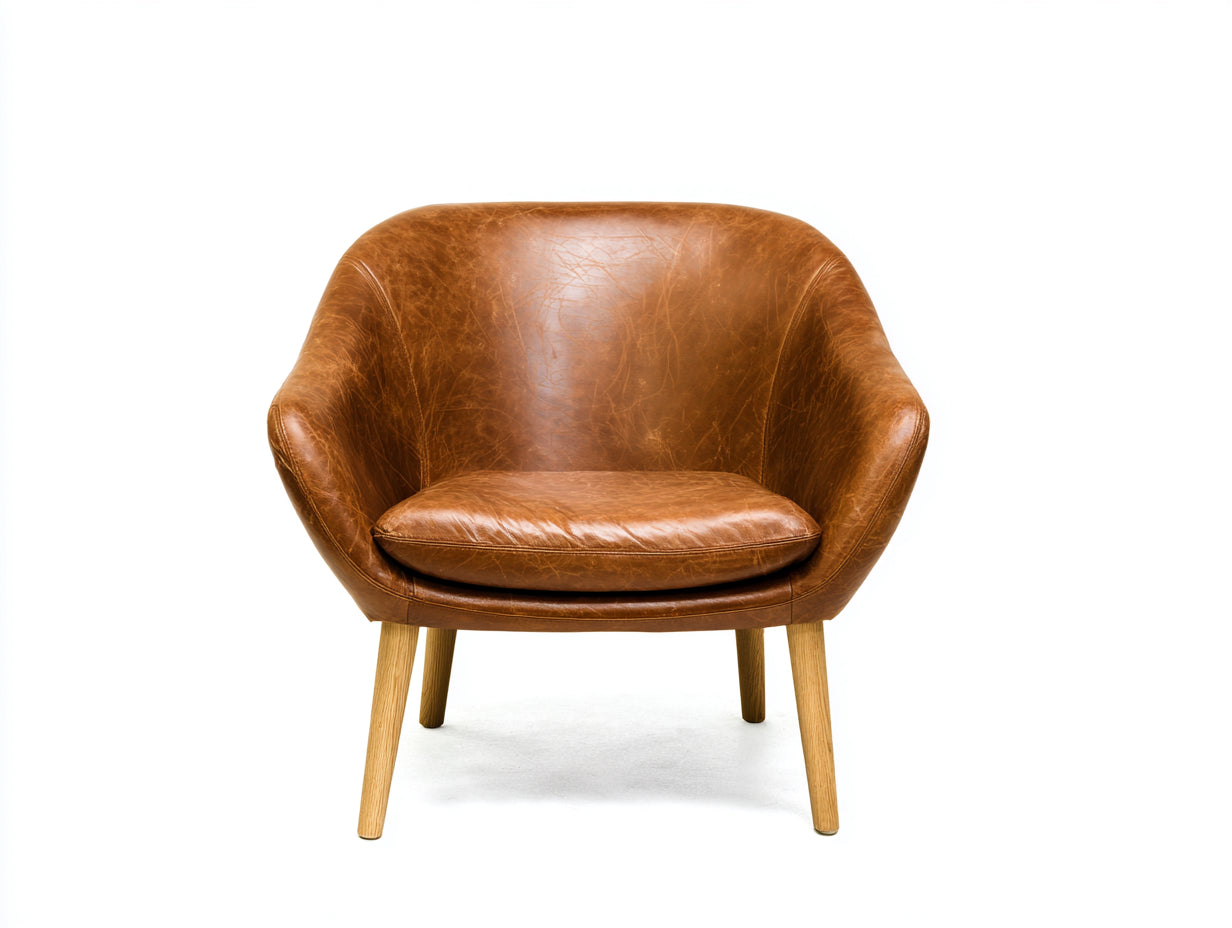 Sillas de comedor de cuero sintético 75x75x80 cm - Marrón - Diseño moderno con respaldo envolvente