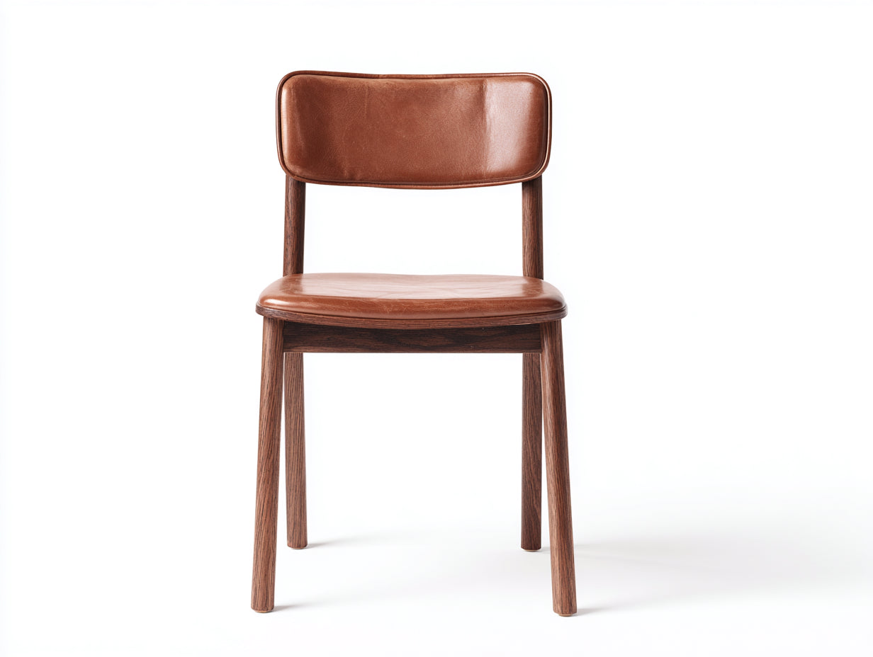 Sillas de comedor de madera 50x55x85 cm - Color marrón y madera natural - Silla de comedor con respaldo acolchado para interior
