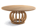 Mesas de jardín madera 120x120x75 cm - marrón natural - mesa redonda de exterior con diseño elegante