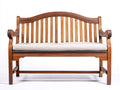 Banco de jardín de madera 180x65x95 cm marrón con asiento acolchado estilo clásico