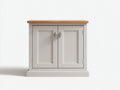 Aparadores de madera 120x45x85 cm - Blanco y madera natural - Diseño clásico con 2 puertas