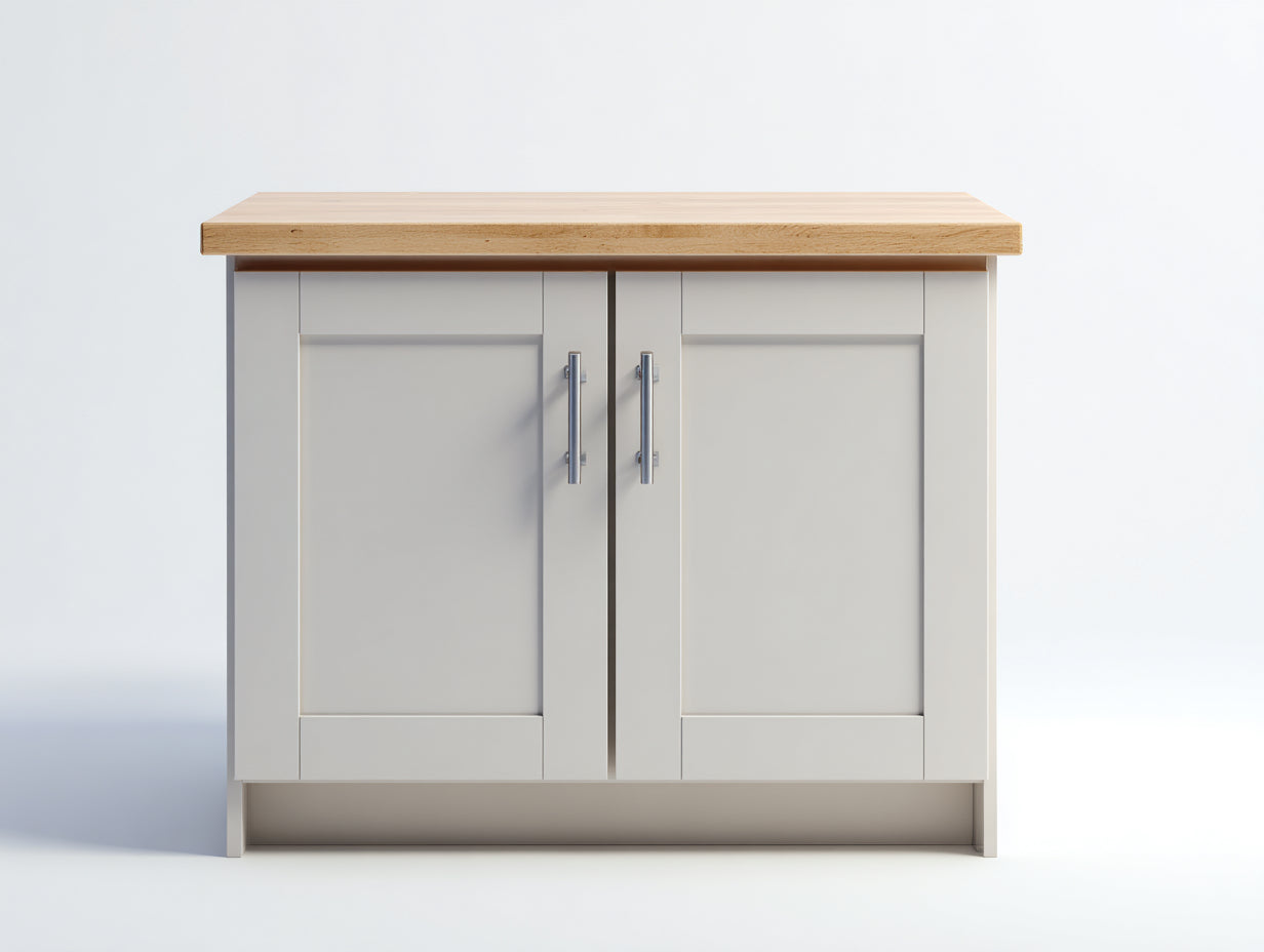 Aparadores de madera 120 x 40 x 85 cm - Color blanco y natural - Diseño moderno con 2 puertas